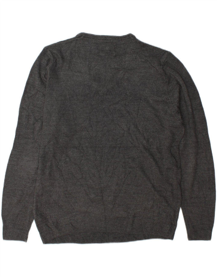 Maglione da uomo con scollo a V Marks & Spencer grande acrilico grigio