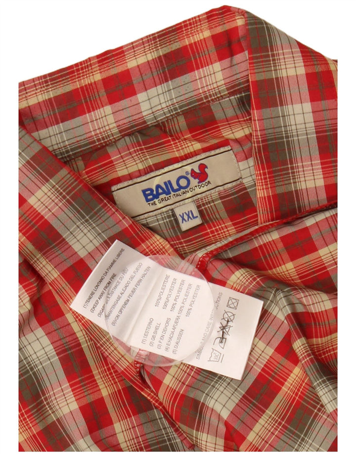 Camicia da uomo BAILO 2XL Poliestere a quadri rossi