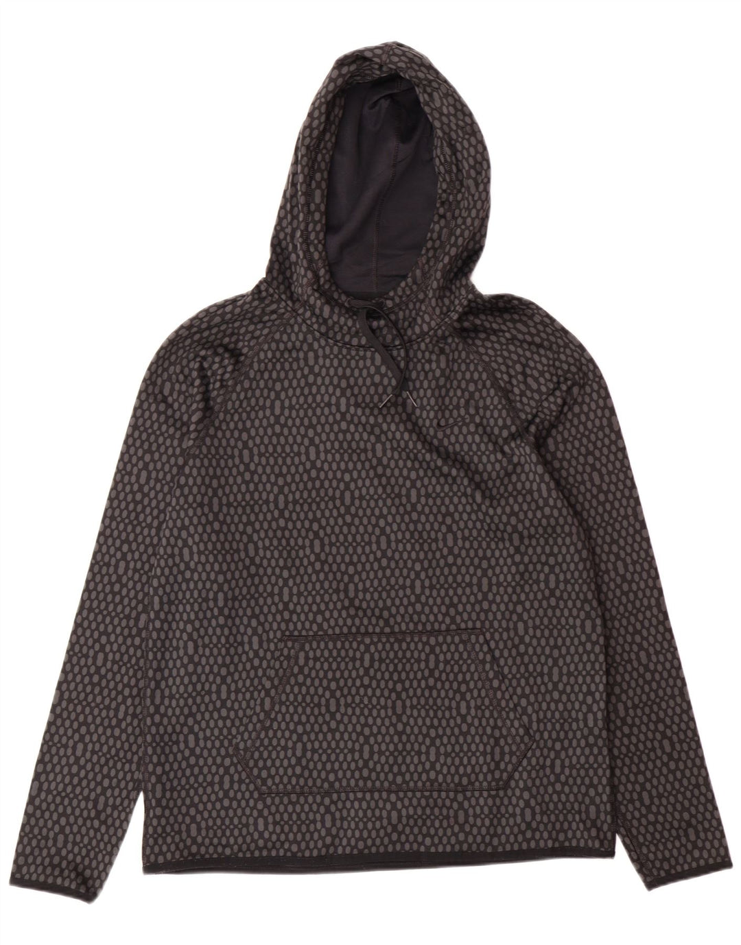 NIKE Mens Therma-Fit Hoodie Jumper Medium Black Spotted Polyester