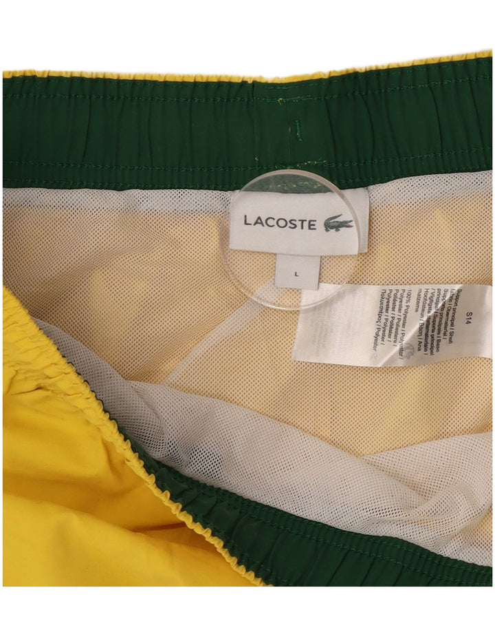 Pantaloncini sportivi da uomo Lacoste grandi gialli in poliestere