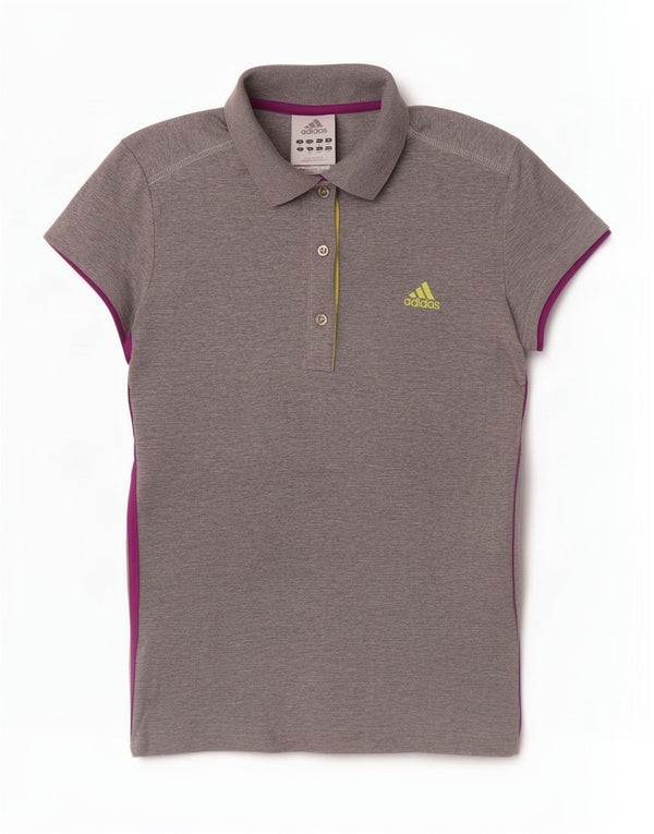 Polo grafica da donna Adidas UK 12 cotone chiazzato grigio medio