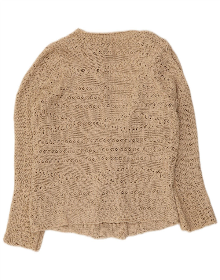 Maglione cardigan aperto da donna Marks & Spencer UK 12 Acrilico beige medio