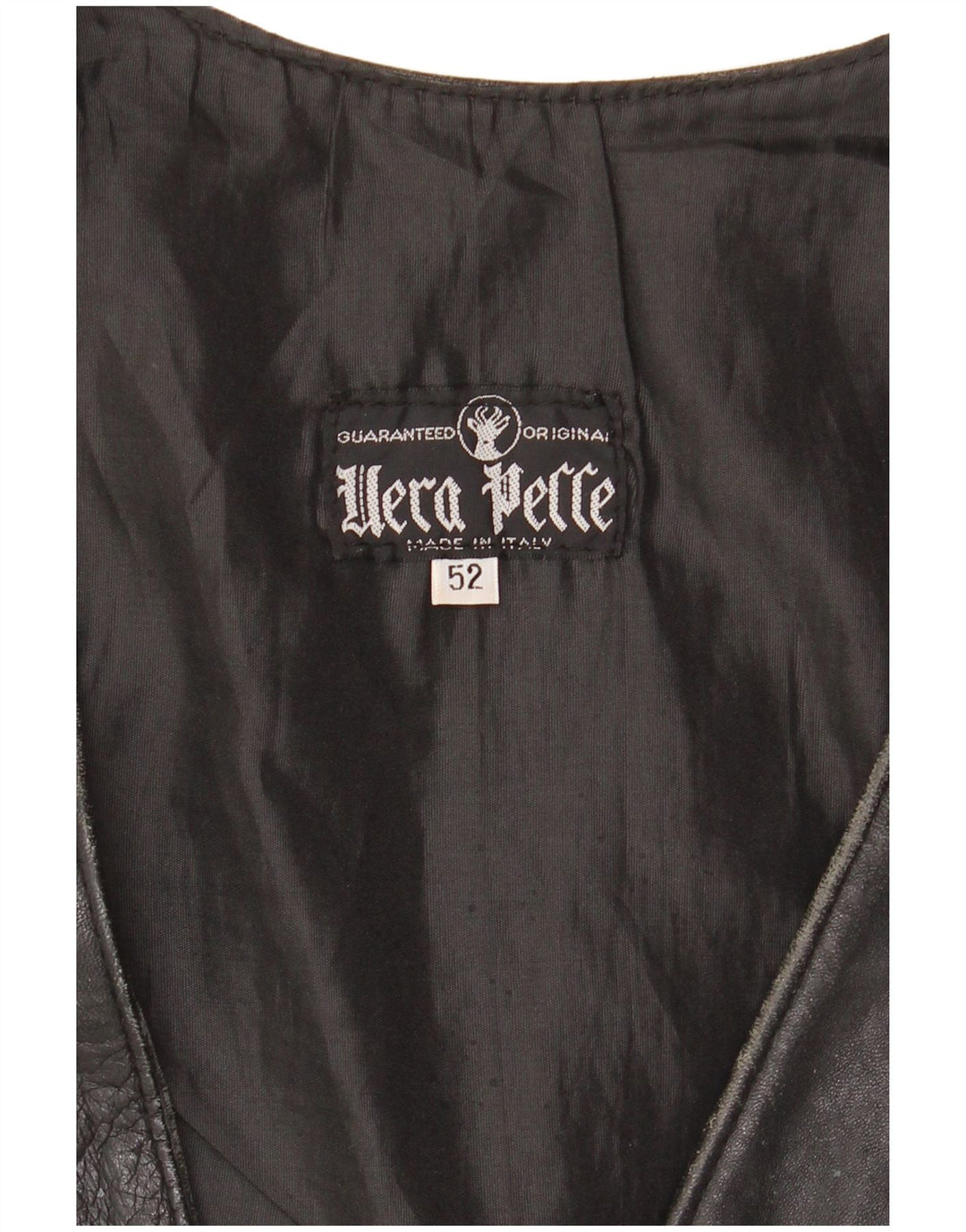 Gilet in pelle da uomo VINTAGE IT 52 Large in pelle nera