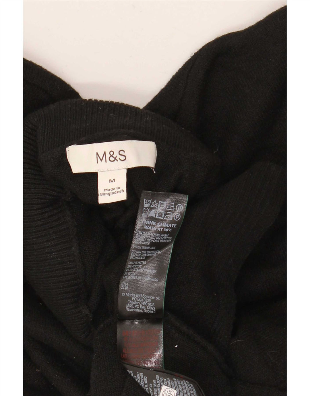 Maglione maglione a collo alto da donna Marks & Spencer UK 14 medio nero