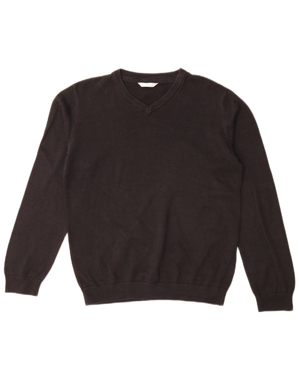 Maglione da ragazzo con scollo a V Marks & Spencer 14-15 anni in cotone nero