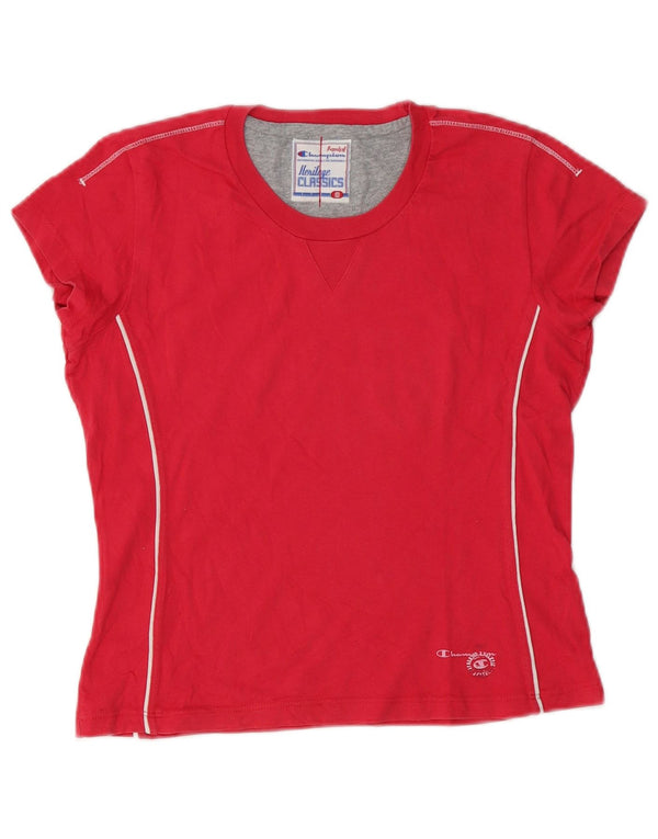 T-shirt Champion da donna Heritage Classics UK 10 piccola in cotone rosso