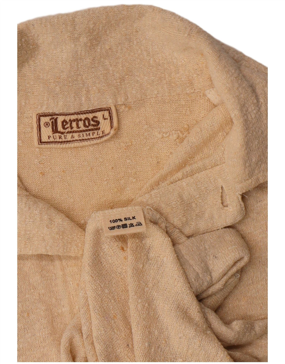 Polo da uomo a maniche corte Lerros grande in seta beige