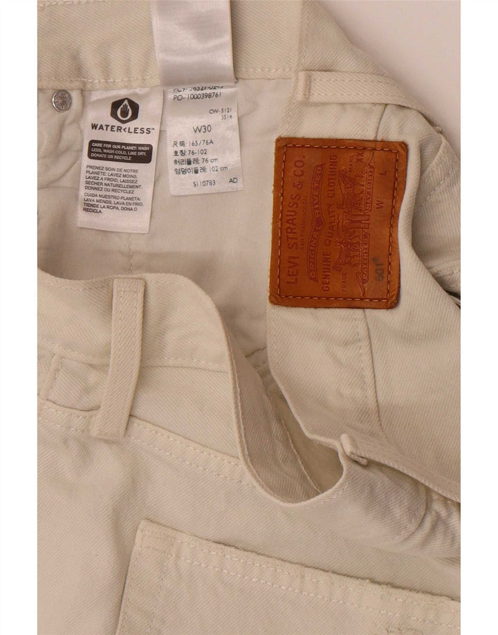 Pantaloncini Levi's da donna 501 in denim invecchiato W30 cotone bianco sporco medio