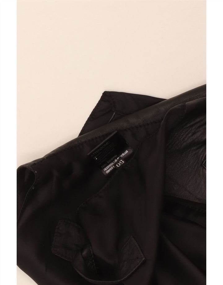 Gilet in pelle da uomo vintage IT 50 grande in pelle nera