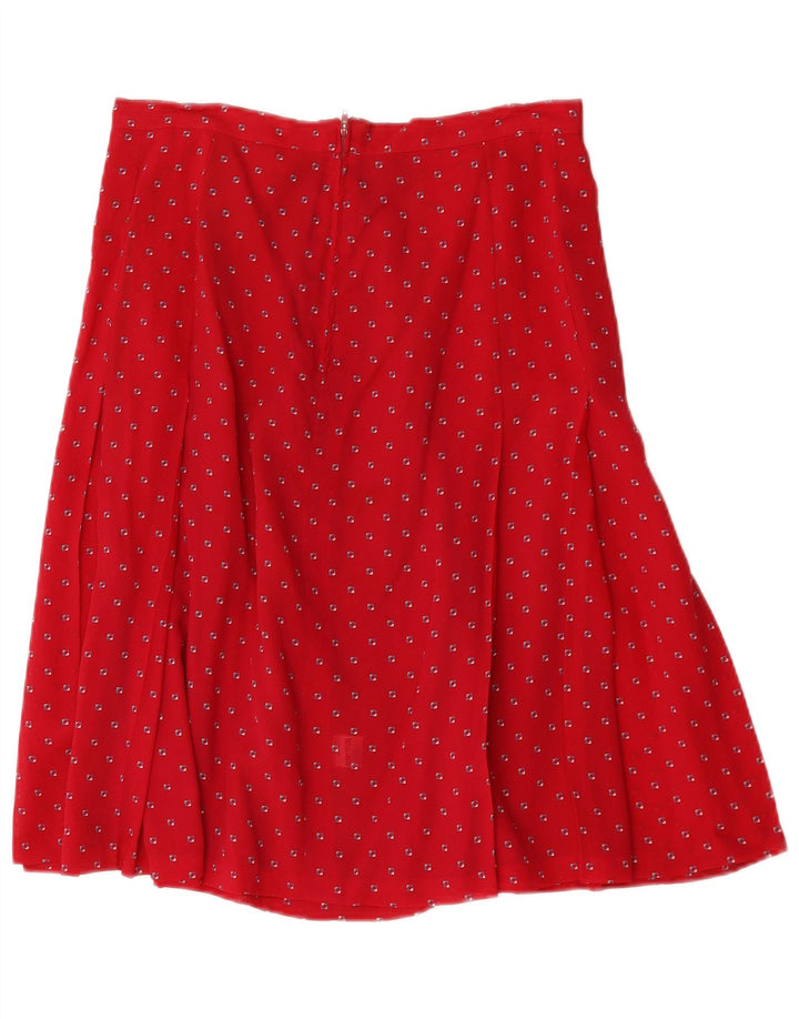 Gonna a trapezio da donna vintage W32 grande rossa geometrica