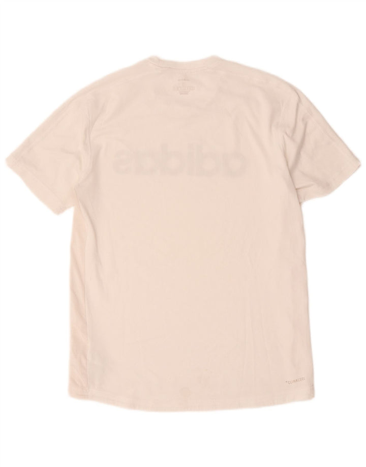 T-shirt grafica da uomo Adidas Climacool Top piccola in poliestere bianco
