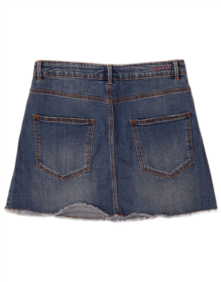 Gonna in denim invecchiato per ragazze Zara 11-12 anni Blu