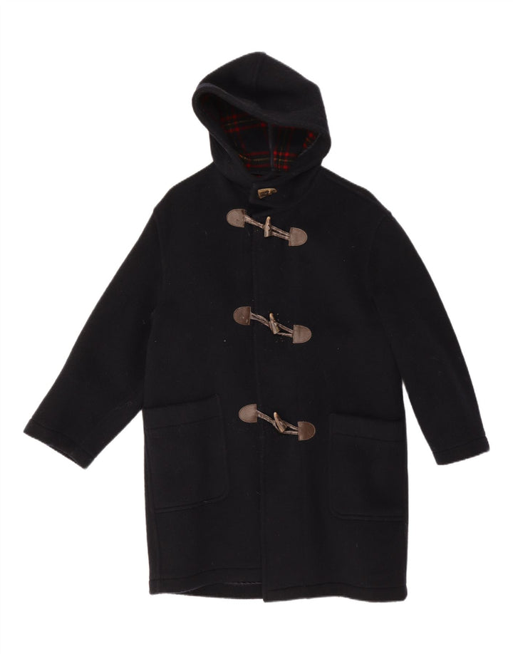 Montgomery con cappuccio da uomo vintage UK 38 medio in lana vergine blu navy