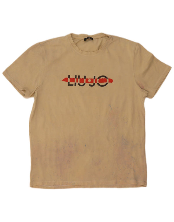 T-shirt grafica da uomo Liu Jo Top beige medio