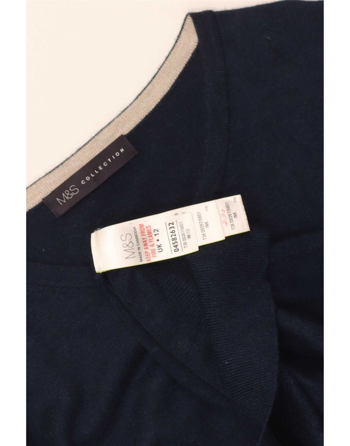 Maglione cardigan da donna Marks & Spencer UK 12 Viscosa blu navy medio