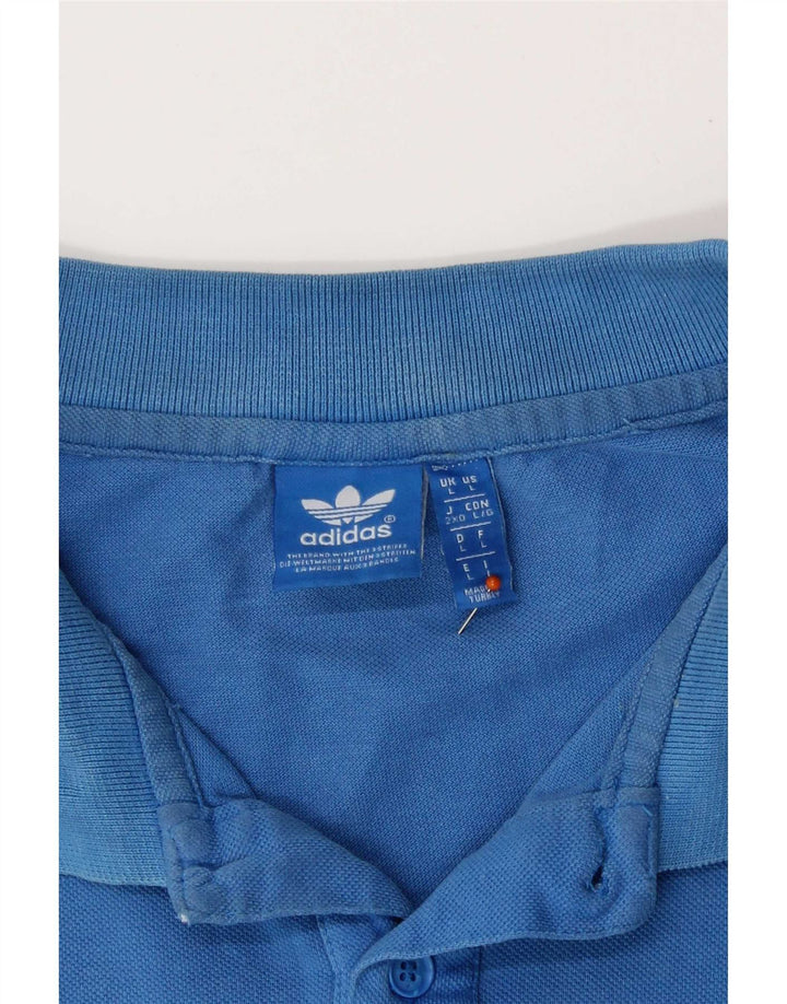 Polo Adidas da uomo grande in cotone blu