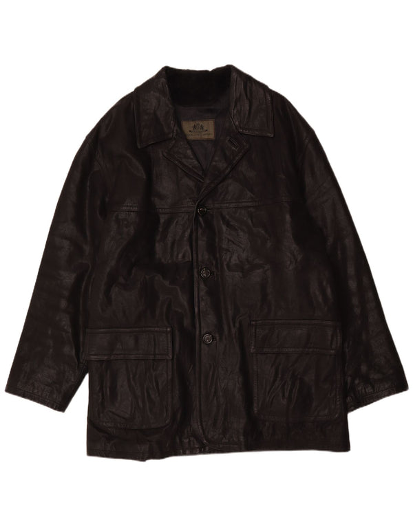 Giacca in pelle da uomo Brooklyn UK 44 2XL Nera