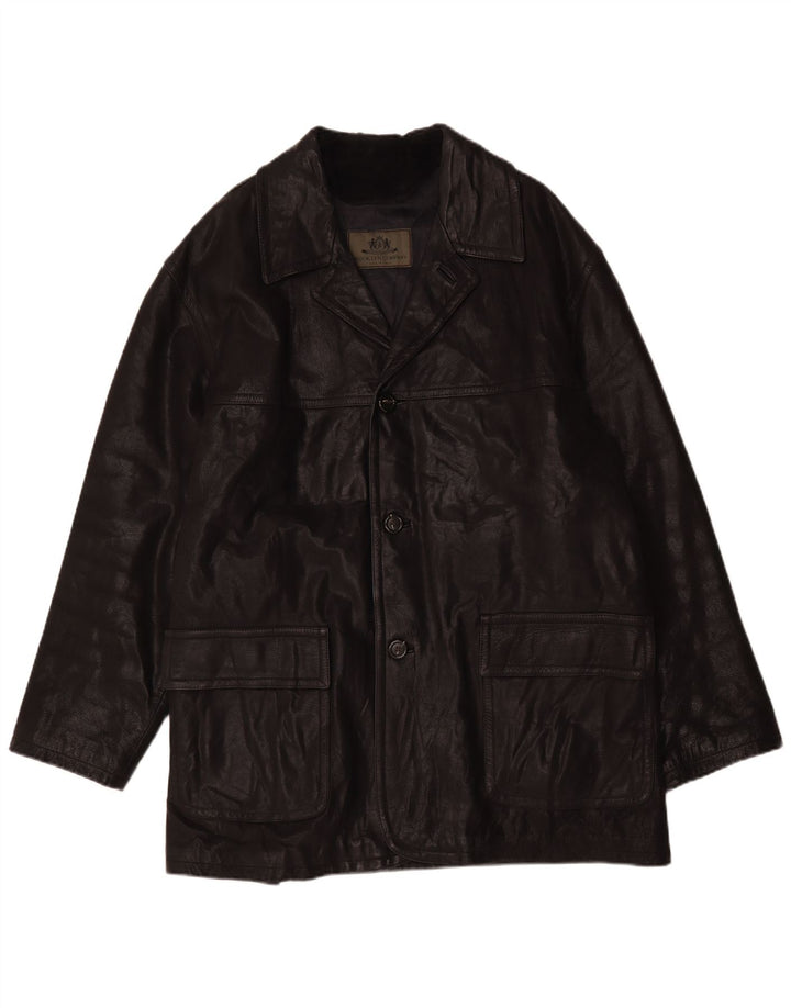 Giacca in pelle da uomo Brooklyn UK 44 2XL Nera