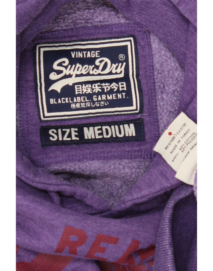 Maglione con cappuccio grafico da uomo Superdry in cotone viola medio