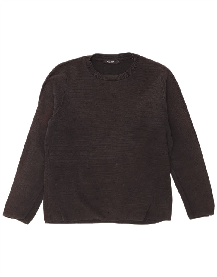 Maglione maglione girocollo da uomo Jack & Jones in cotone nero medio