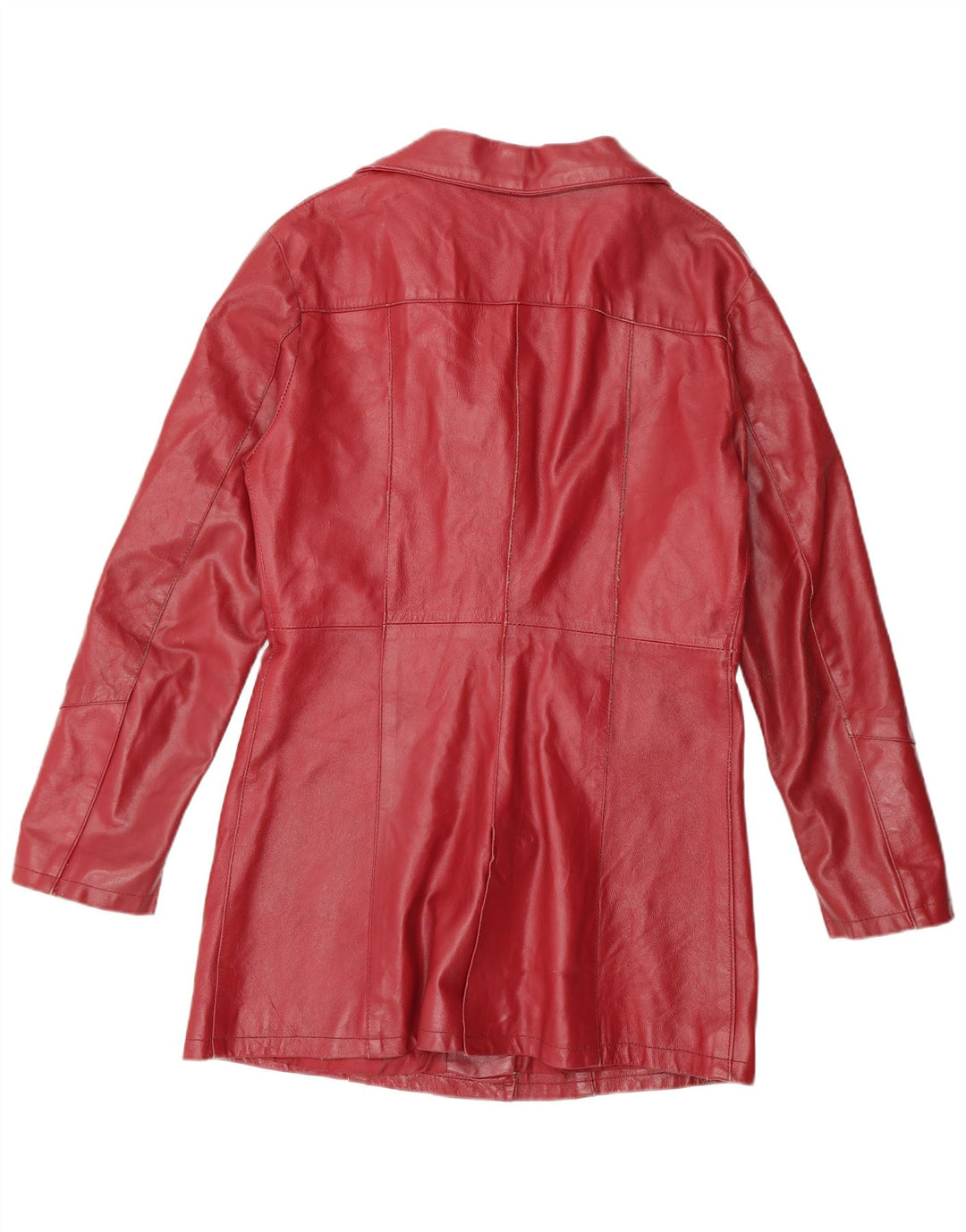 Cappotto in pelle vintage da donna UK 18 XL in pelle rossa