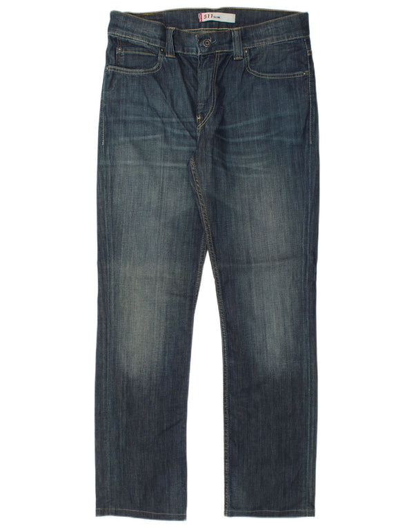 Levi's Uomo 511 Slim Jeans W36 L32 Cotone Blu