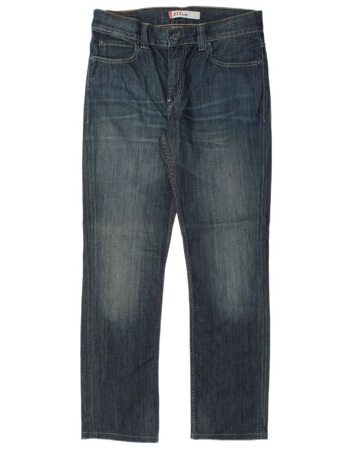 Levi's Uomo 511 Slim Jeans W36 L32 Cotone Blu