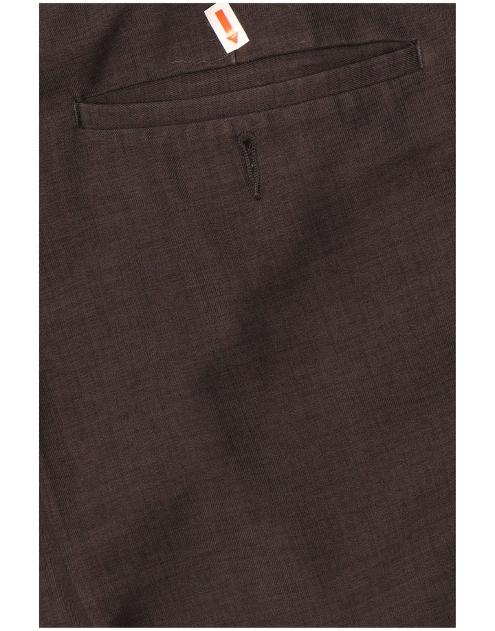 Pantaloni da abito con pegging da uomo Marks & Spencer W44 L29 poliestere grigio
