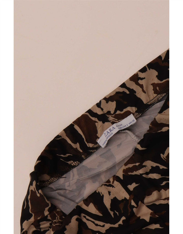 Pantaloni della tuta Capri da donna Zara UK 8 piccoli mimetici multicolori