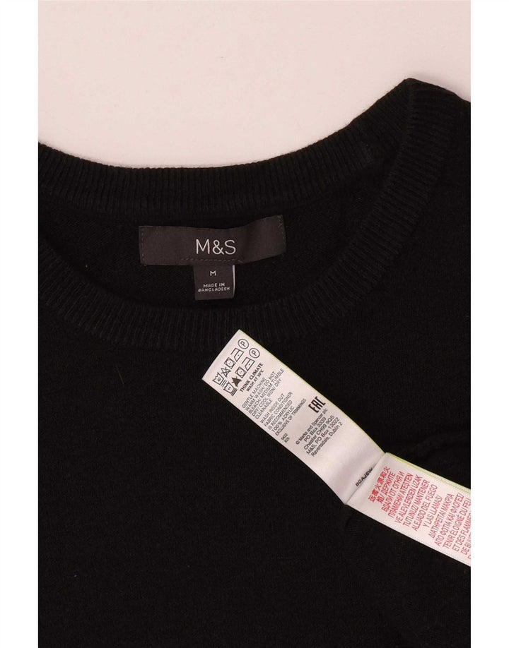 Maglione da uomo Marks & Spencer con scollo a barca, acrilico nero medio