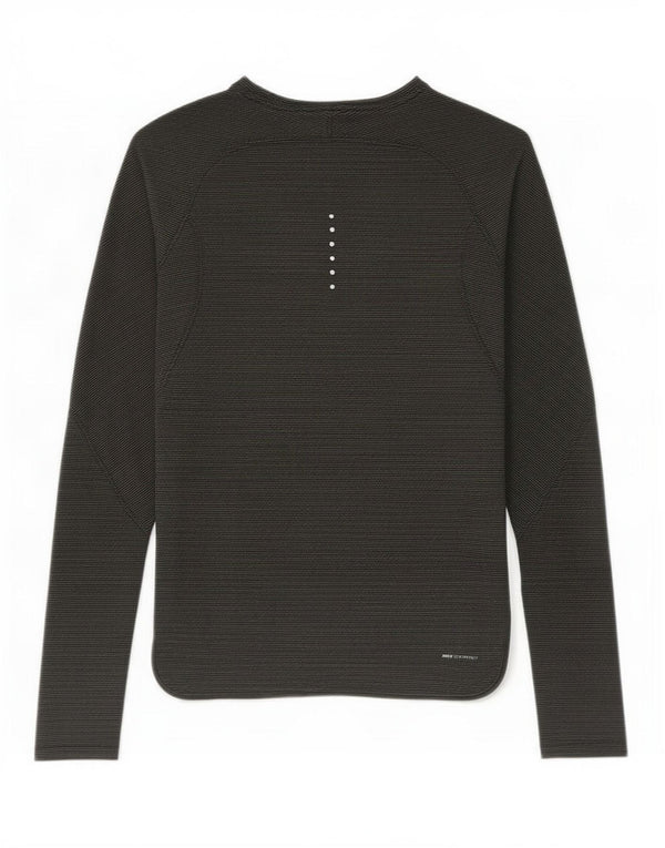 Maglia Nike da uomo a manica lunga piccola in poliestere a righe kaki