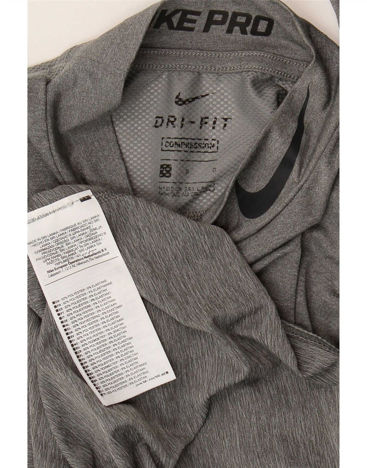 Nike - Top grafico da uomo a maniche lunghe, grande, in poliestere grigio