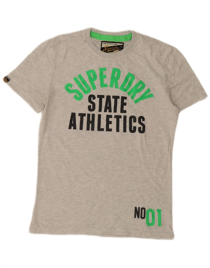 T-shirt grafica da uomo Superdry Top in cotone grigio medio