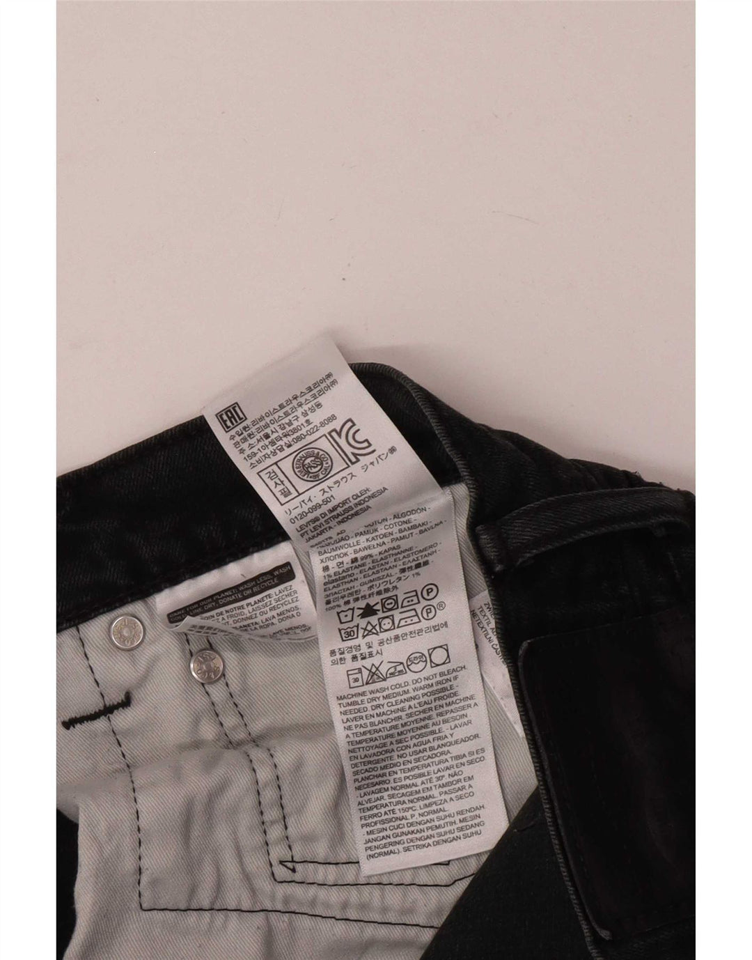 Jeans slim da uomo Levi's W36 L32 cotone nero