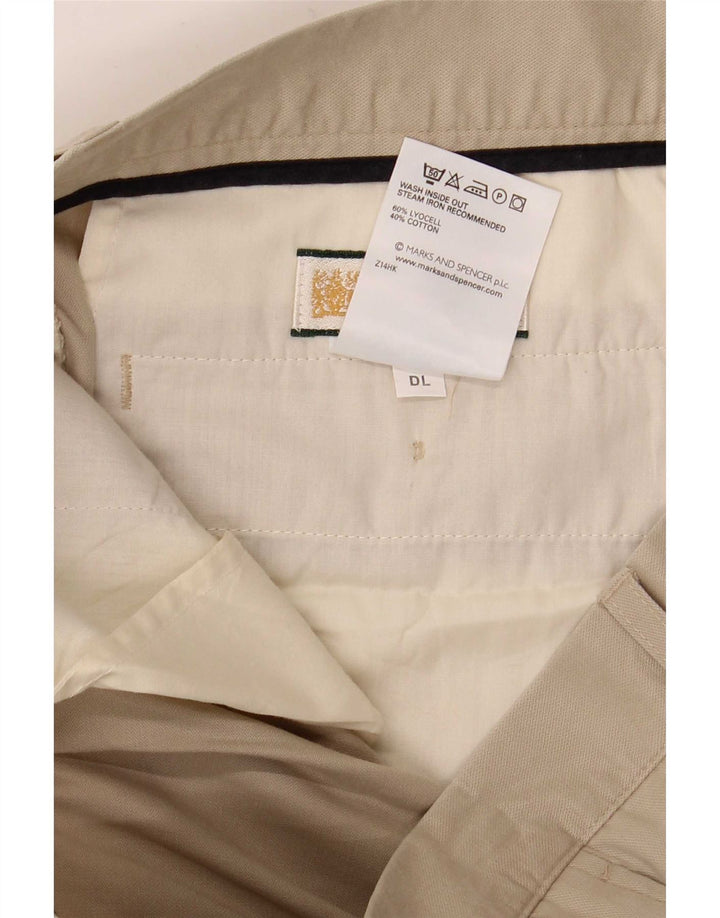 Pantaloni chino con pegging da uomo Marks & Spencer W34 L31 Lyocell beige