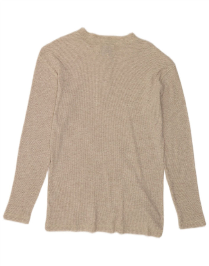 Gas Top da uomo a maniche lunghe in cotone puntinato beige