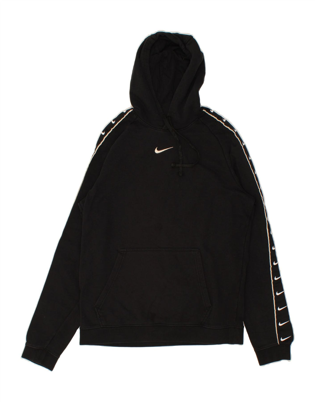 Felpa con cappuccio grafica da uomo NIKE, cotone nero medio