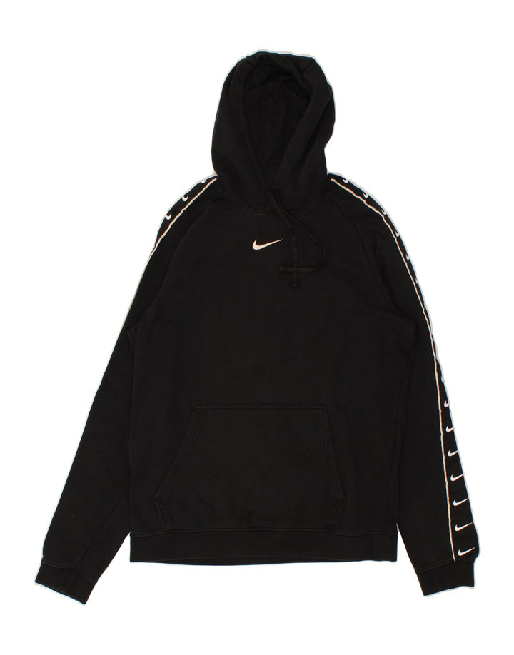 Felpa con cappuccio grafica da uomo NIKE, cotone nero medio