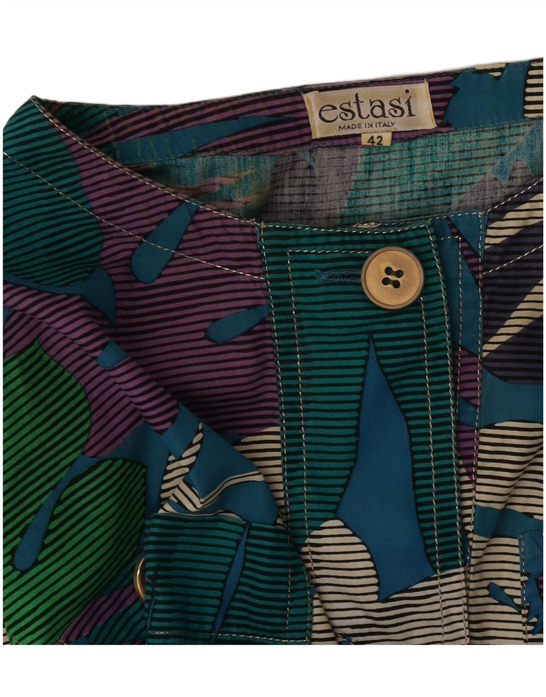 Camicetta vintage da donna con maniche a 3/4 corta IT 42 Medio floreale multicolore