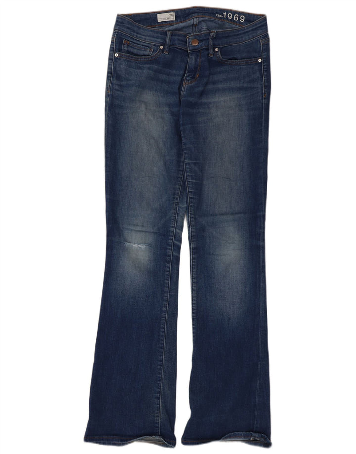 Jeans Gap da donna sexy bootcut effetto consumato W26 L31 cotone blu