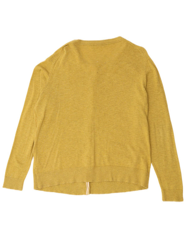 Maglione cardigan da donna White Stuff UK 16 Grande cotone screziato giallo