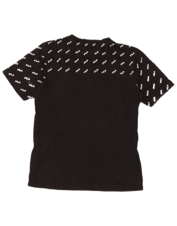 T-shirt grafica da bambino Fila Top 12-13 anni in cotone nero