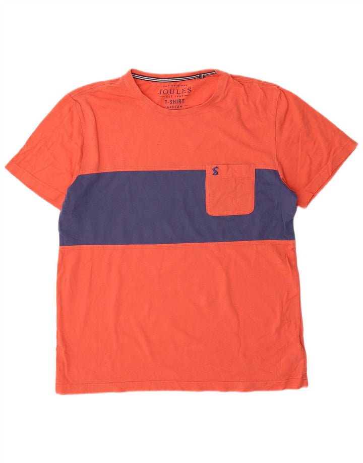 T-shirt da uomo Joules Top in cotone color block arancione medio