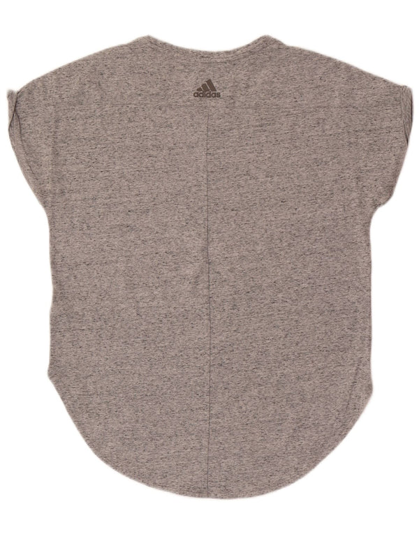 T-shirt Adidas Climalite da donna UK 16/18 grande cotone chiazzato grigio