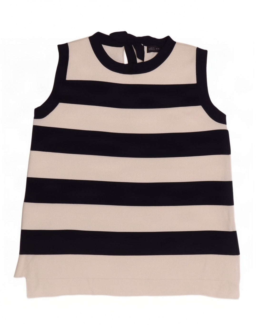 Canotta da donna Marks & Spencer UK 12 medio in poliammide a righe blu navy