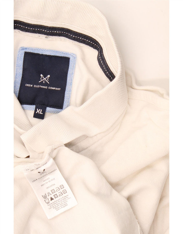 CREW CLOTHING Polo da uomo XL in cotone bianco