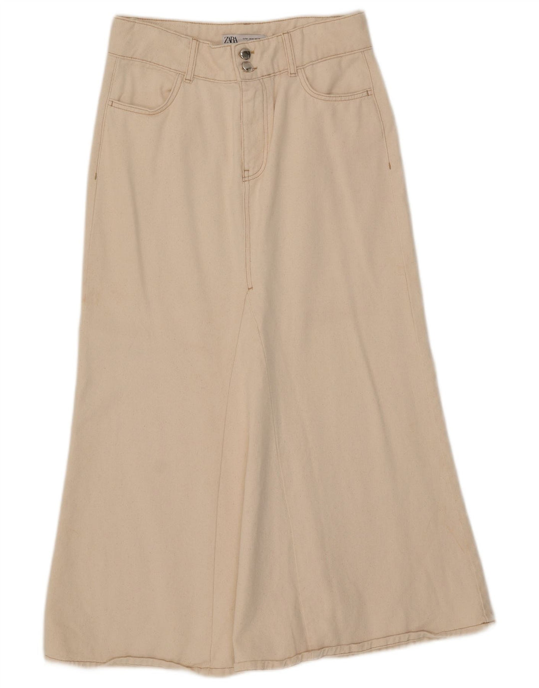 Gonna longuette Zara da donna media W29 in cotone beige