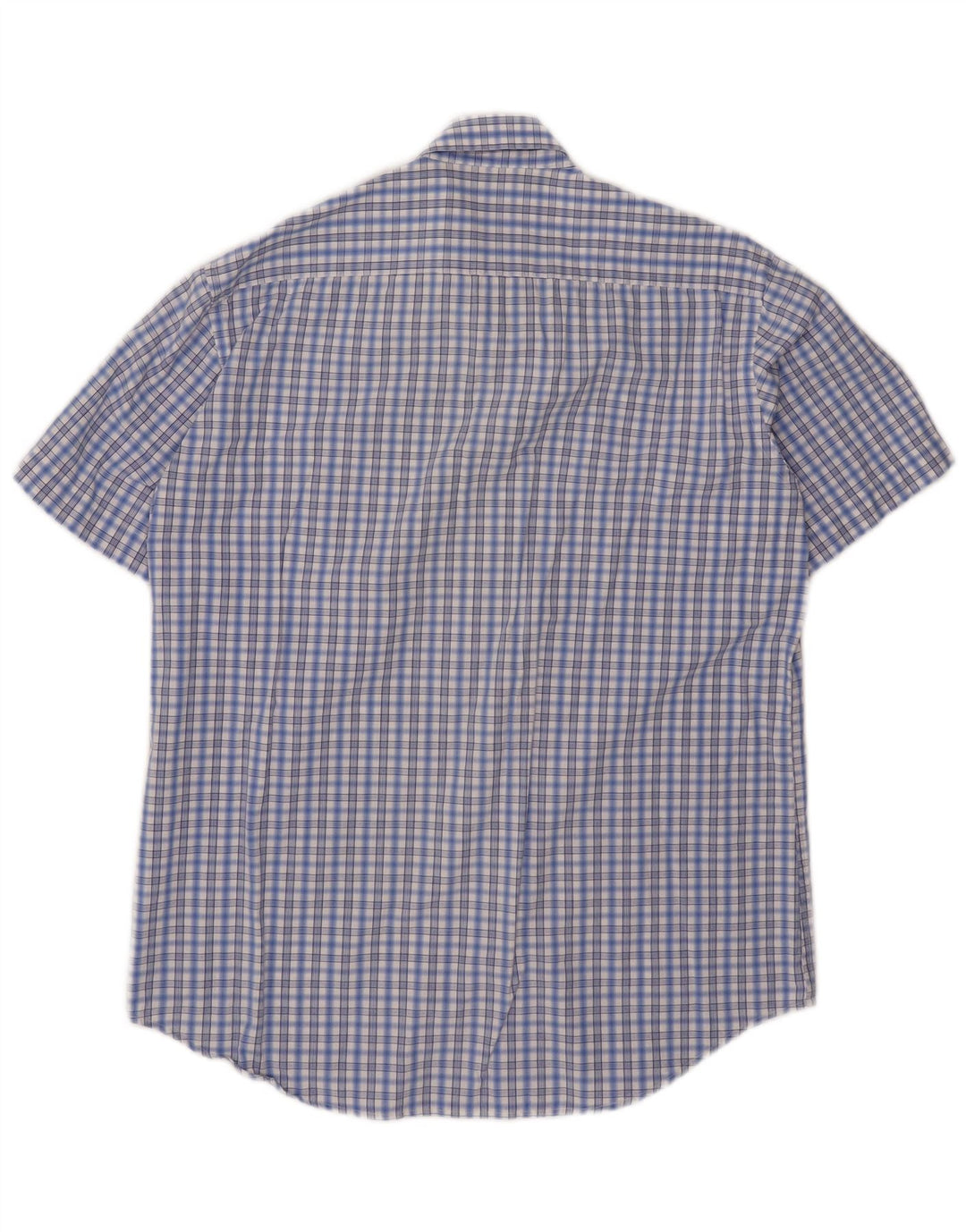 Carrera Camicia a maniche corte da uomo in cotone a quadri blu grandi
