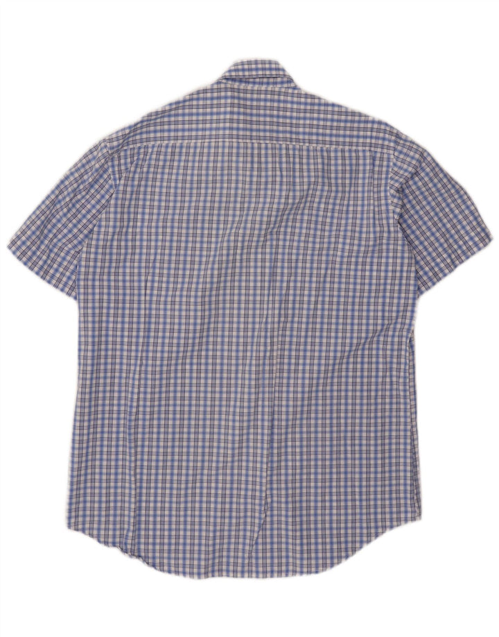 Carrera Camicia a maniche corte da uomo in cotone a quadri blu grandi