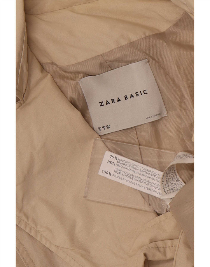 Trench corto da donna Zara UK 10 piccolo in cotone beige